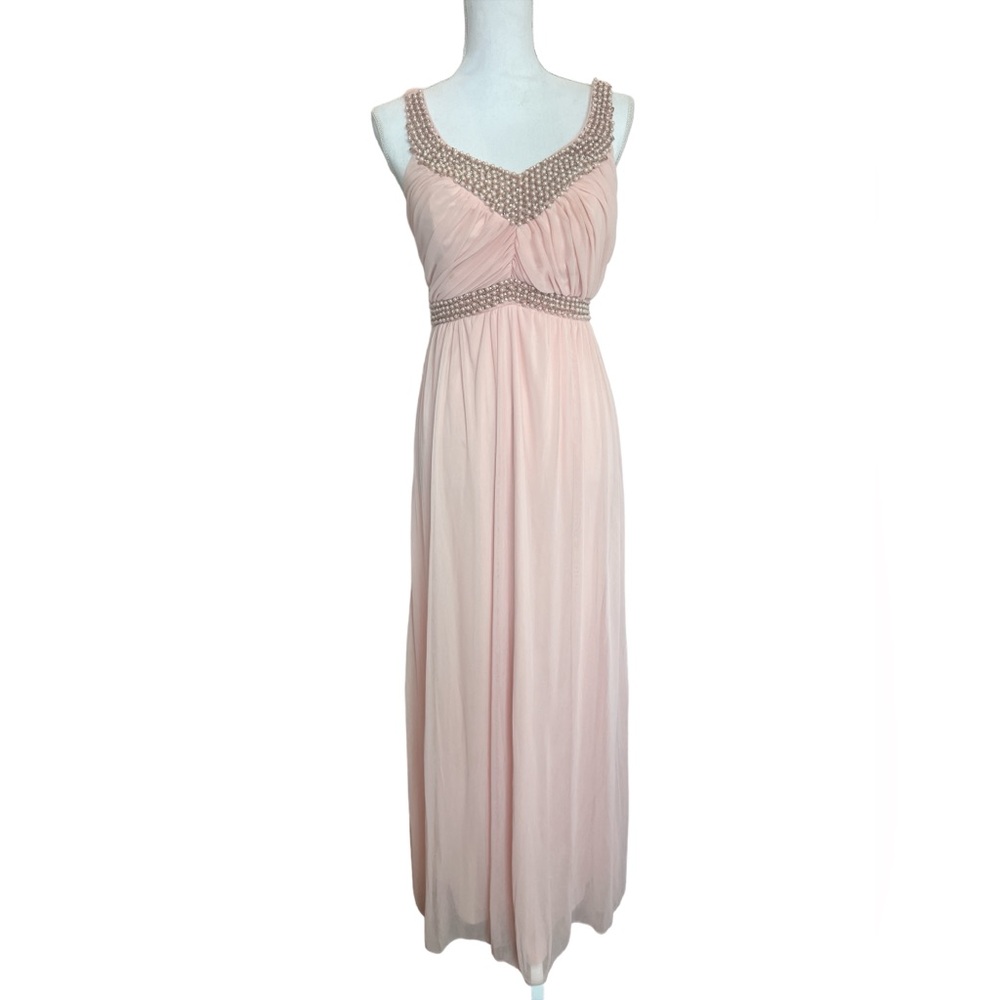 As U Wish Dress Junior Girls Size 7 Pink Maxi Jill Embellished Gown Beaded